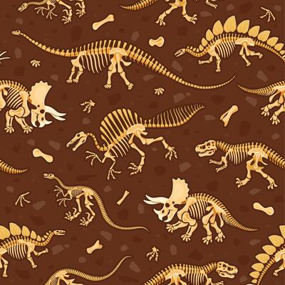 Prehistoric dinosaur fossils pattern