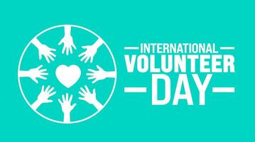 International Volunteer day background, banner or poster design template with paste color vector