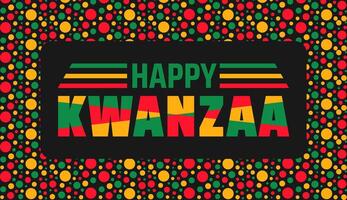 Happy Kwanzaa celebration background, poster or banner design template with black background vector