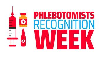 Phlebotomists Recognition Week background banner or poster design template. vector