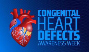 Congenital Heart Defects Awareness Week background banner or poster design template. observed every year in February. vector