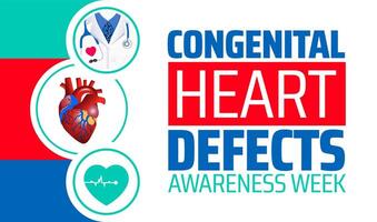 Congenital Heart Defects Awareness Week background banner or poster design template. observed every year in February. Holiday concept. Use to any Template, card, poster, placard, template. vector