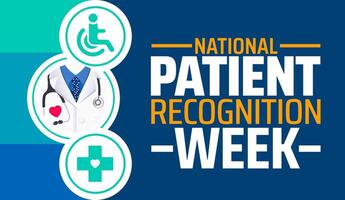 National Patient Recognition Week background banner or poster design template. observed every year in February. Holiday concept. Use to any Template, card, poster, placard, template. vector