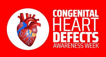 Congenital Heart Defects Awareness Week background banner or poster design template with new design. vector