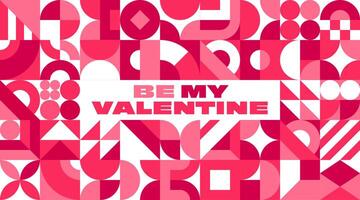 Valentines Day greeting card with shapes vector