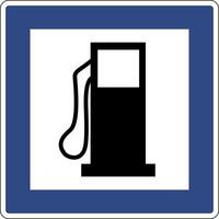 Road sign gas station. Indicates the location the nearest gas station on motorways public roads and in populated areas. vector