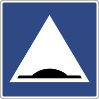 Road sign speed bump. Warns drivers approaching an artificial bump on the road, designed to limit the speed traffic. Reducing the speed transport in places with high density of pedestrian traffic. vector