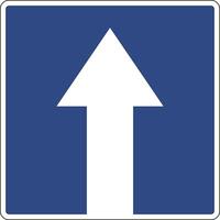 Road sign one way road. Informs drivers that the movement of vehicles on this road is carried out only in one direction. Prohibits entry from the opposite side. vector