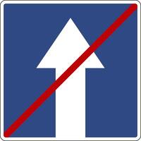 Road sign end one way road. The information sign warns drivers that one way traffic ends and further traffic is permitted in both directions. vector
