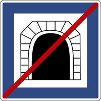 Road sign end of tunnel. informs drivers the exit from the tunnel and the end its effect. Designations the end special traffic conditions that were in effect in the tunnel. vector