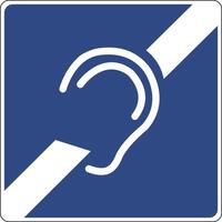 Road sign deaf pedestrians. Informs drivers that there may be pedestrians with hearing impairments in the area the sign. vector