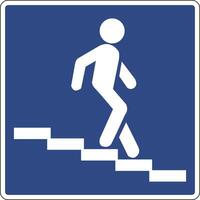 Road sign underground pedestrian crossing. Informs road users about the presence of an underground crossing for pedestrians. A place to cross the road avoiding traffic on the roadway. vector