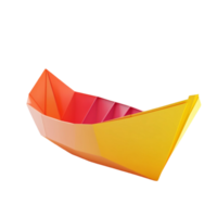 Abstract Origami Boat with Colorful Geometry png