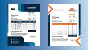 Modern Invoice Design in Bundle. Trendy Template Display for Promotional Campaign. vector