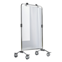Freestanding Glass Partition with Rolling Frame png