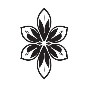 Unique black and white flower design vector
