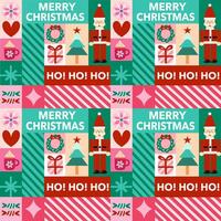 Xmas Hohoho Wrapping paper icon collection. vector