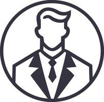 a man in a suit and tie is shown in a circle vector