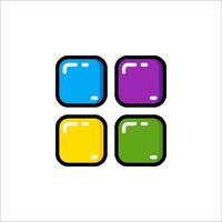 Four colorful square icons on a white background vector