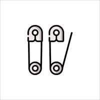 Two pins are shown in a line drawing vector
