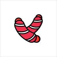 A red and white sausage icon on a white background vector