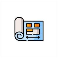 A flat icon of a roll of paper vector