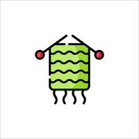 A green sweater with a red bow on it vector