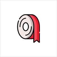 A red ribbon with a white background vector