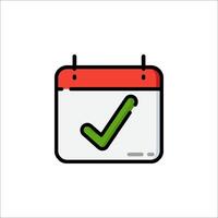 Calendar icon with tick mark illustration vector