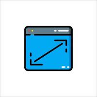 A web page with an arrow pointing up vector