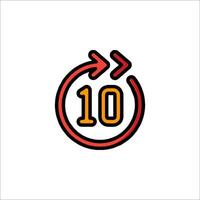 The ten minutes icon with an arrow pointing to it vector