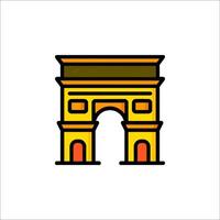 The arc de triomphe icon in a flat style vector