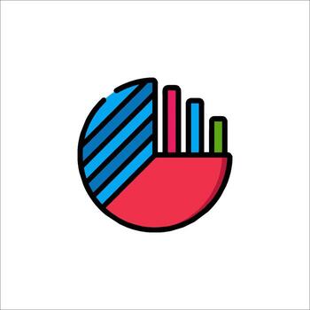 A colorful pie chart icon on a white background vector