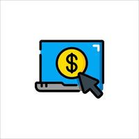A dollar sign icon with a mouse cursor vector