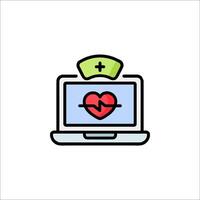 A laptop with a heart on it vector