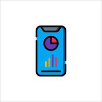 A phone with a bar graph on it vector