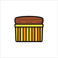 A box with a lid on it with a yellow stripe vector