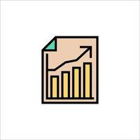 A graph chart icon with a bar graph vector