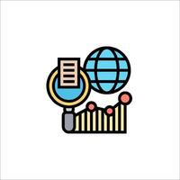 A globe and a magnifying glass icon vector
