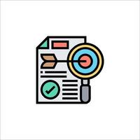 A document with an arrow and a check mark vector