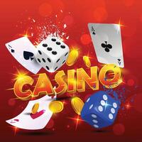 Playing Casino Game, with Card and token, Background vector