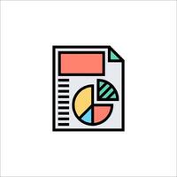 A document with a pie chart on it vector