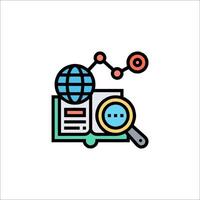 A magnifying glass and a globe icon vector