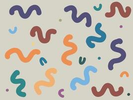 Colorful lines doodle pattern background. Creative minimalist modern line art background. vector
