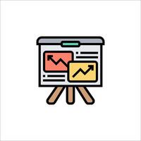 A presentation board with a chart on it vector