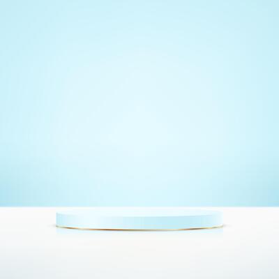Blue background 3d with podium space for selling products, backdrop, wallpaper, background, text. Empty white studio room background. illustration.