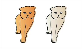 Minimal and Simple Cartoon Logo. Colorful cat icon. vector