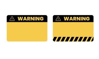warning, cauiton security signposts.black and yellow set on white floor vector