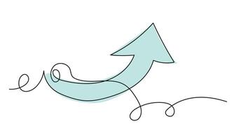 Arrow Symbol Continuous Line Icon. Arrow Symbol continuous line drawing with color shapes vector