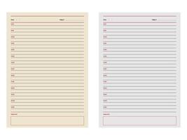 Blank papers isolated on a white background. sheets of lined paper with border isolated vector
